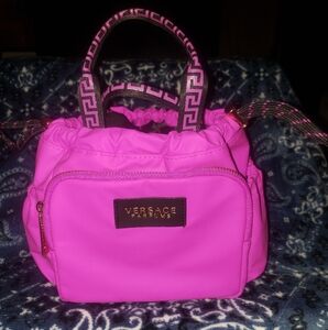 Versace Pink Mini Bag with Greek Key Handle